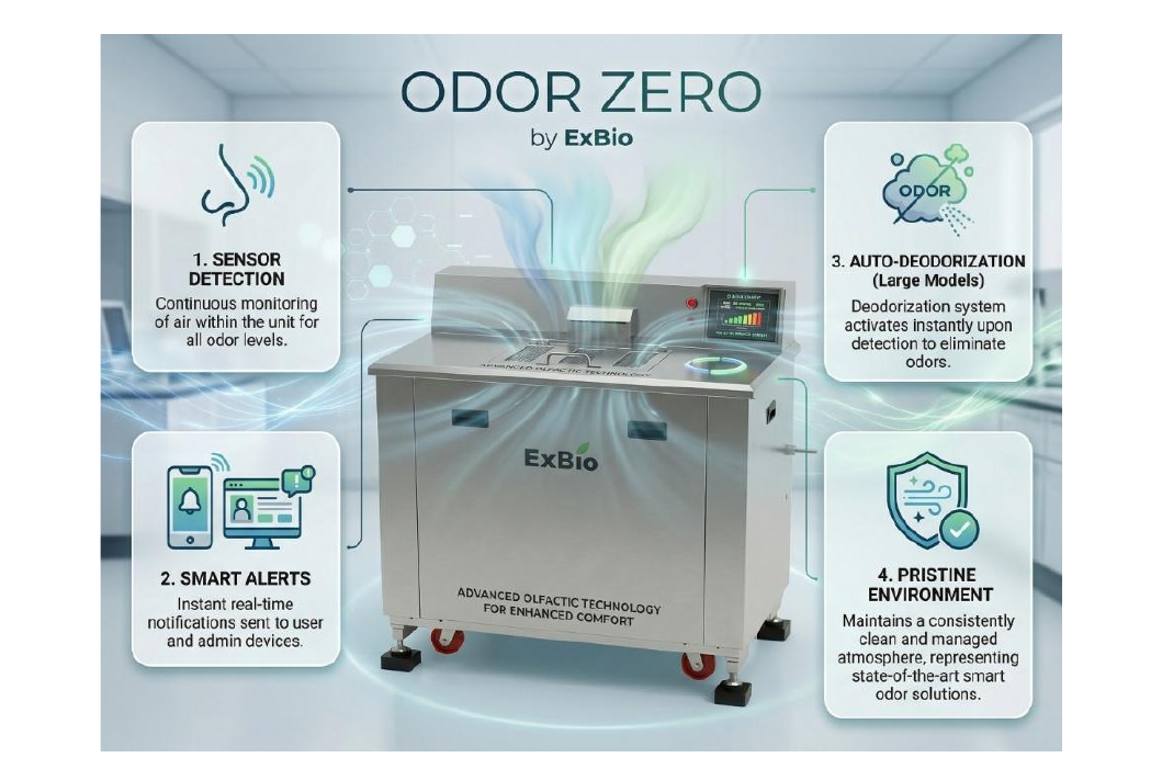 ODOR ZERO by EXBIO Sensor Detection and Auto-Deodorization